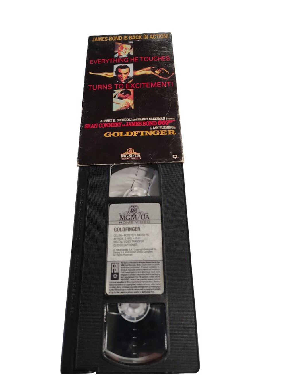 (1964) Goldfinger Rated PG Action/Thriller VHS Cassette Tape